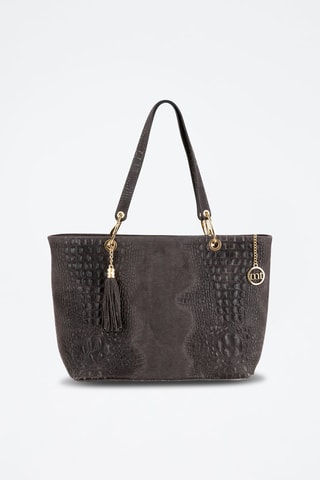 Cabas en cuir Cilento Gris foncé