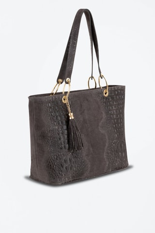 Cabas en cuir Cilento Gris foncé