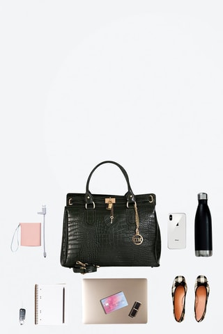 Leren Handtas Rezia Donkergroen