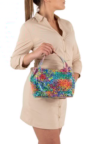 Sac à main en cuir Vittuone Vert et turquoise