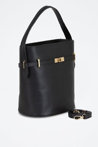 Sac seau en cuir Lattanzio - Noir