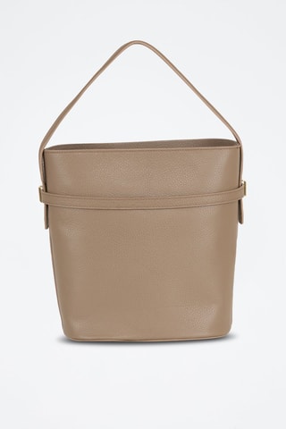 Sac seau en cuir Lattanzio - Taupe