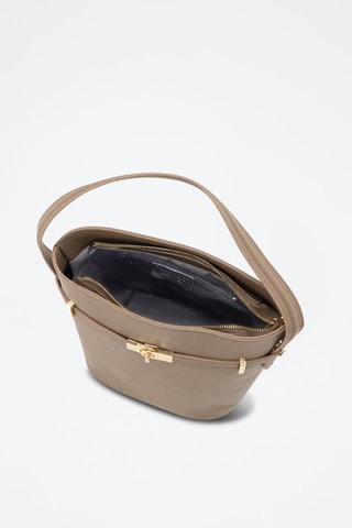 Sac seau en cuir Lattanzio - Taupe