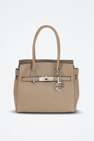 Sac à main en cuir Fraccaroli - Taupe