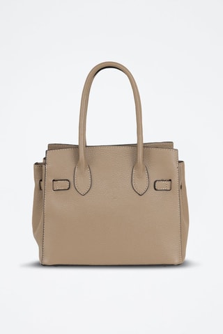 Sac à main en cuir Fraccaroli - Taupe