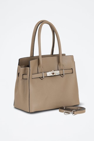 Sac à main en cuir Fraccaroli - Taupe