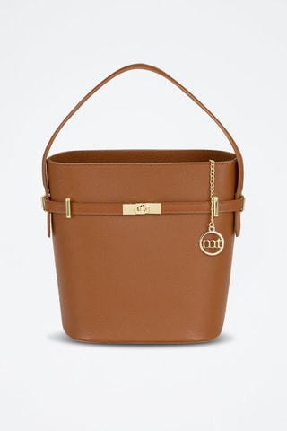 Sac seau en cuir Lattanzio - Marron