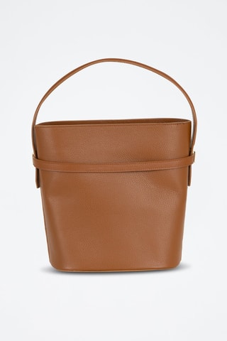 Sac seau en cuir Lattanzio - Marron
