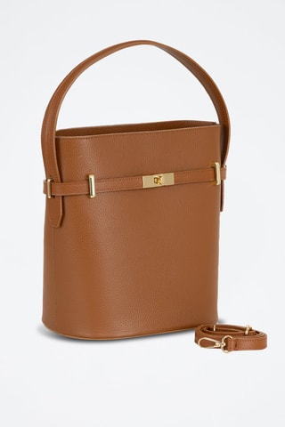 Sac seau en cuir Lattanzio - Marron
