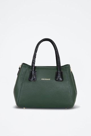 Sac à main en cuir Conchetta - Vert et noir