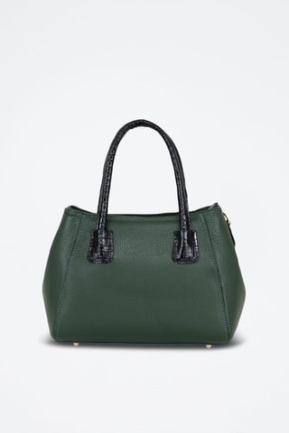 Sac à main en cuir Conchetta - Vert et noir