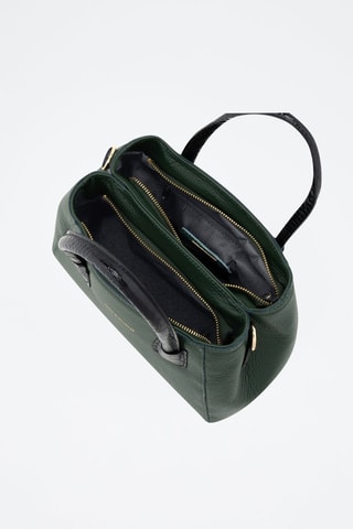 Sac à main en cuir Conchetta - Vert et noir