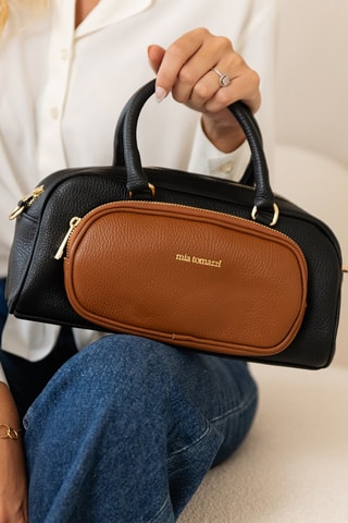 Sac à main en cuir Barellai - Marron et noir