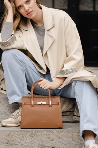 Sac à main en cuir Ventimiglia - Marron