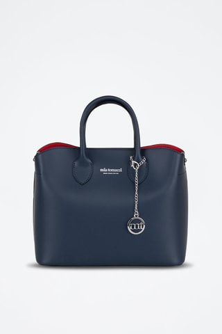 Sac à main en cuir Aspromonte - Bleu marine