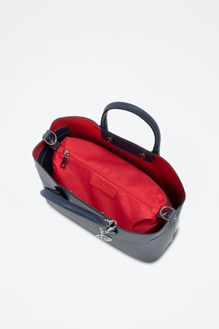 Sac à main en cuir Aspromonte - Bleu marine