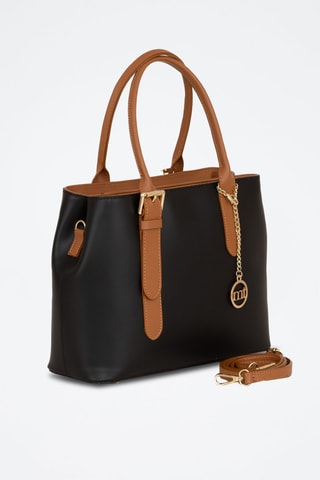 Sac à main en cuir Camerino - Noir et marron