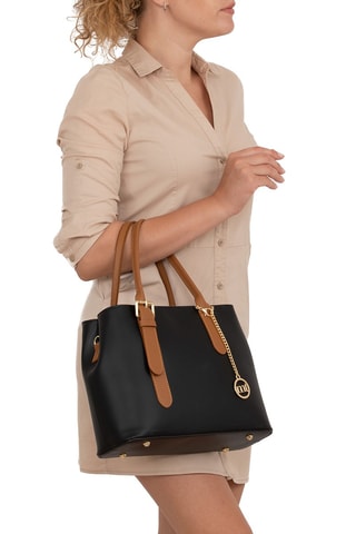 Sac à main en cuir Camerino - Noir et marron