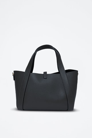 Sac à main et pochette en cuir Ettore - Noir