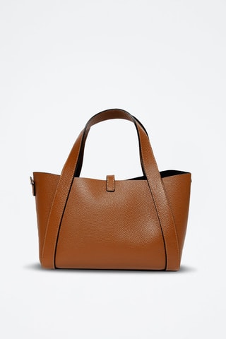 Sac à main et pochette en cuir Ettore - Marron