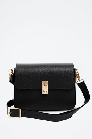 Sac bandoulière en cuir  - Noir