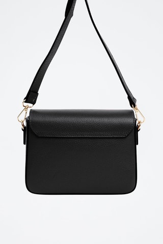 Sac bandoulière en cuir  - Noir