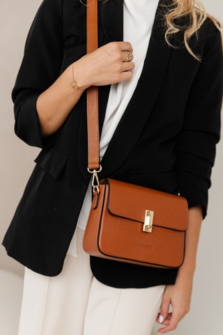 Sac bandoulière en cuir  - Marron