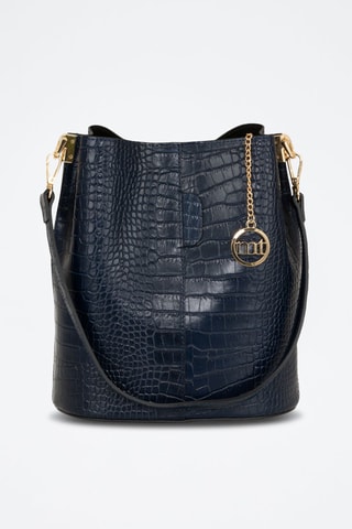 Sac seau en cuir Bacone - Bleu