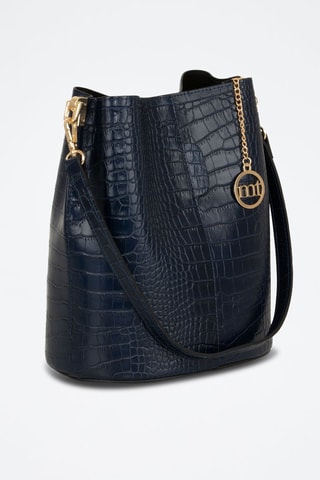 Sac seau en cuir Bacone - Bleu