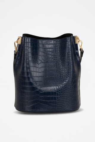 Sac seau en cuir Bacone - Bleu