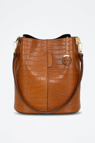 Sac seau en cuir Bacone - Camel