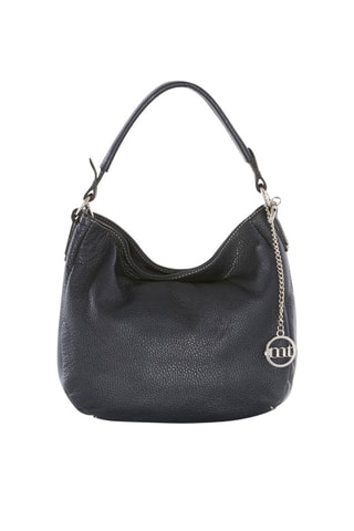 Sac porté épaule en cuir Molise - Bleu marine