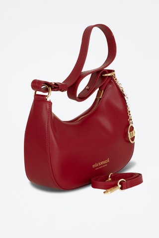 Sac porté épaule en cuir Farnese Rouge