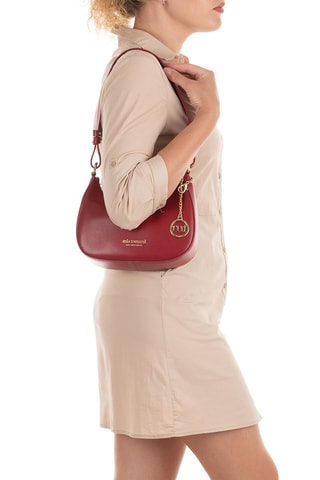 Sac porté épaule en cuir Farnese Rouge