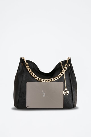 Sac porté épaule en cuir Melette Noir