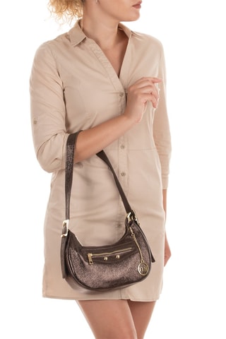 Sac porté épaule en cuir 
Marron