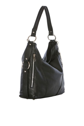 Sac porté épaule en cuir Castello - Noir