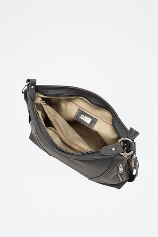 Sac porté épaule en cuir Castello - Gris