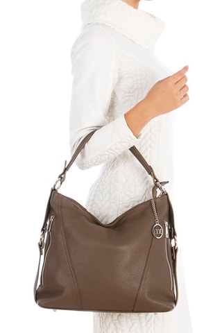 Sac porté épaule en cuir Castello - Marron