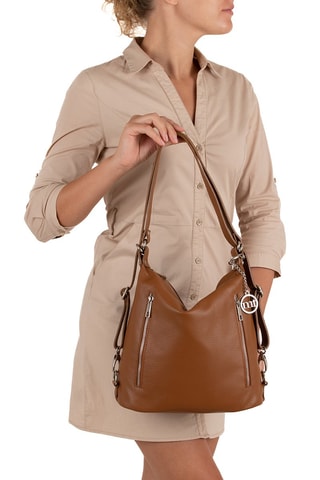 Sac porté épaule en cuir Giulianova - Marron