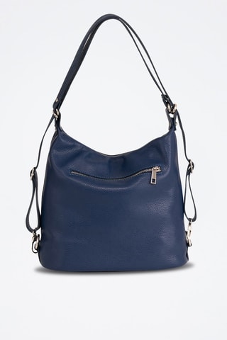 Sac porté épaule en cuir Giulianova - Bleu marine