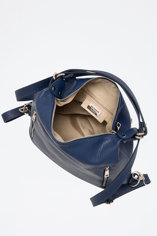 Sac porté épaule en cuir Giulianova - Bleu marine