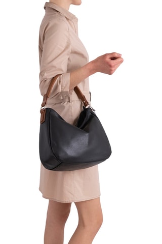 Sac porté épaile en cuir Molise - Marron et noir