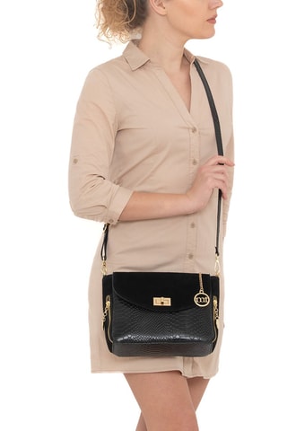 Sac bandoulière en cuir Dergano - Noir