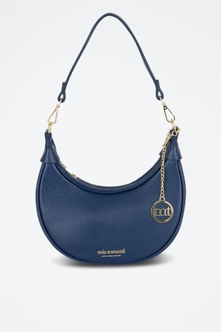 Sac porté épaule en cuir Carabelli - Bleu