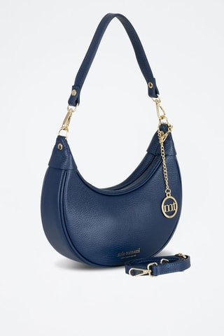Sac porté épaule en cuir Carabelli - Bleu
