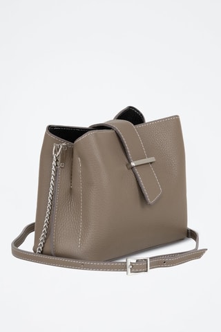 Sac bandoulière en cuir Frascati - Taupe