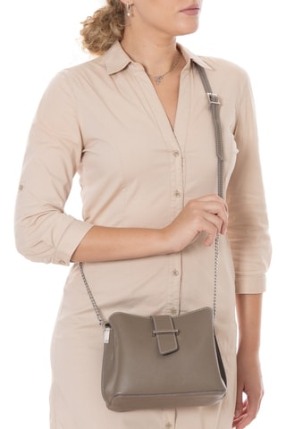 Sac bandoulière en cuir Frascati - Taupe