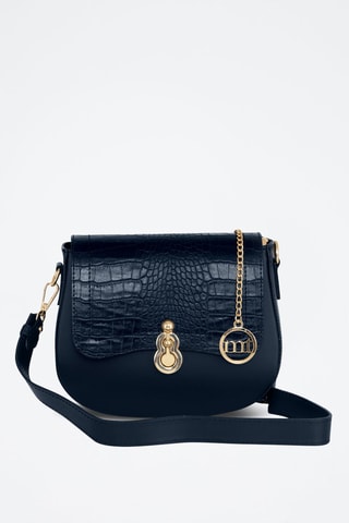 Sac bandoulière en cuir Barbavara - Bleu marine