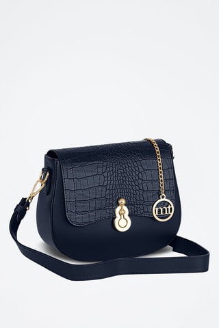 Sac bandoulière en cuir Barbavara - Bleu marine